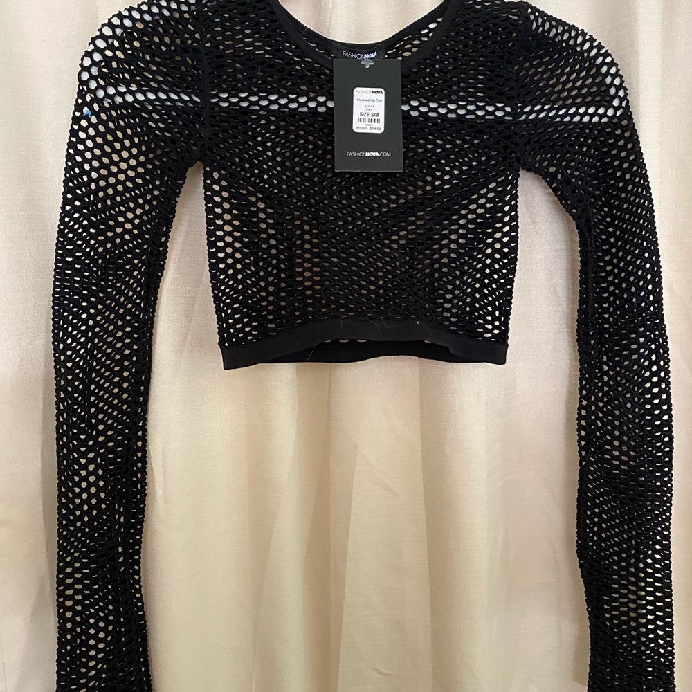 Rave Crop athletic long sleeve with holes